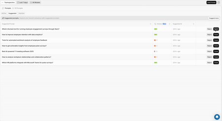 Peec AI prompt importing