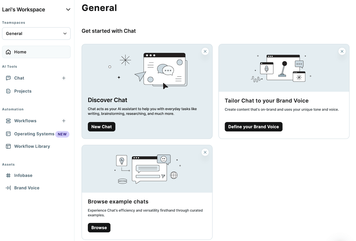 copy.ai workspace