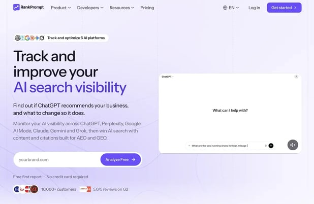 rankprompt-homepage-ai-search-visibility-2026